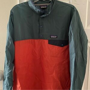 Mens L Patagonia Houdini Snap-T Pullover in Sunset Orange